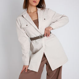 Ремень женский, ширина 3 см, пряжка металл, цвет бежево-серый - Simaland фото 2