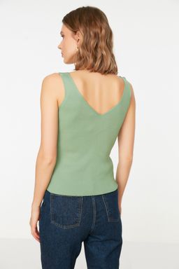 Trendyolmilla Vizon Ask?l? V Yaka Triko Bluz TWOSS19DU0260  фото 10