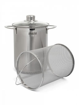 Кастрюля с крышкой и сеткой 4,2л серый нержавеющая сталь