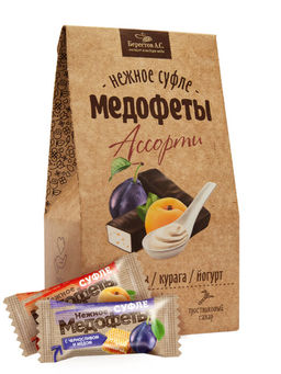 Конфеты Медофеты в шоколаде ассорти: йогурт, чернослив, курага 150г - Берестов А.с. фото 3