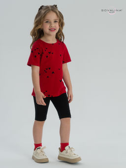 Костюм Актив сердечки на красном-черный - Sovalina фото 10