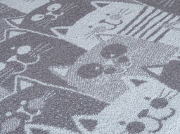 3с109.411ж1 Мир котов (серый св1) Плед 208х150 см