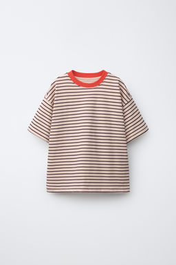 CAMISETA RAYAS CONTRASTE / Rosa