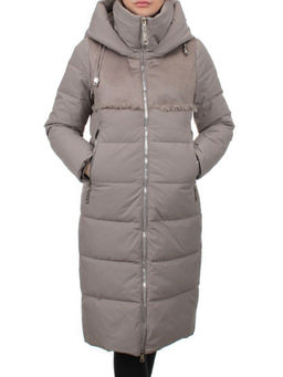 23-636 GRAY/BEIGE Пальто зимнее женское (холлоффайбер 150 гр., искусственная дубленка) - Fashion фото 3