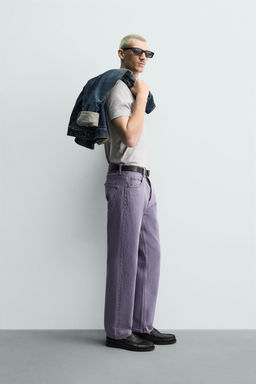 JEANS STRAIGHT FIT COLOR LAVADO / Morado - Zara фото 4