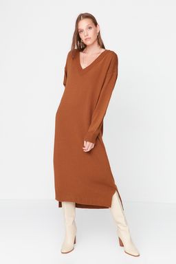 TRENDYOLMILLA Siyah Maxi Triko Genis Kal?p Elbise TWOAW23EL00642  фото 25