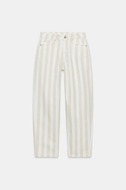 JEANS ZW COLLETION TAPERED TIRO MEDIO RAYAS / Crudo medio - Zara фото 12