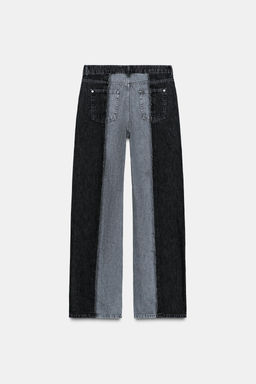 Z1975 WIDE-LEG HIGH-WAIST COMBINED JEANS - Zara фото 2