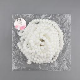 Тесьма декоративная с помпонами, 10 мм, 9.1±0.5 м, белая