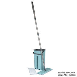 Ведро с вертикальным отжимом и шваброй Моп / S2-1 /уп 24/ голубой