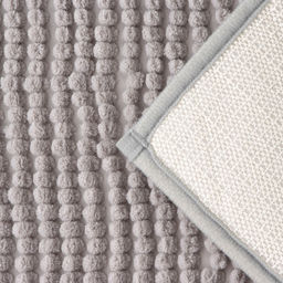 Коврики для ванной и туалета Доляна «Букли», 2 шт., 40×50, 50×80 см, серые