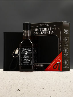 Чистое счастье Мужской набор гель Виски, обложка для паспорта и брелок