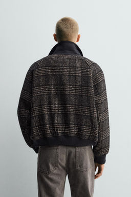 CONTRAST COLLAR RIBBED JACKET - Zara фото 3