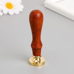 Печать для сургуча с деревянной ручкой «Зёрна кофе», 9×2.5×2.5 см