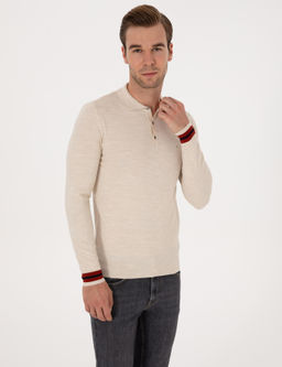 Ekru Slim Fit Kazak