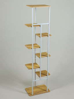Подставка для цветов Greengo, 8 полок, 36×23×136 см, напольная, каркас металл, полки МДФ, белая