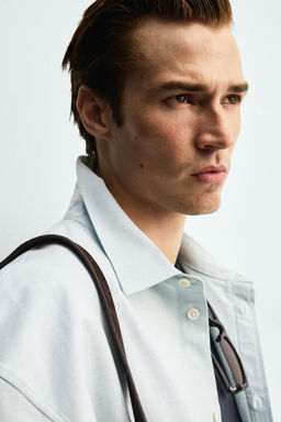 CAMISA BOXY FIT BOLSILLO / Verde agua - Zara фото 5
