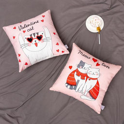 Подушка Этель Valentine cat, 40х40 см, велюр, 100% п/э  фото 4