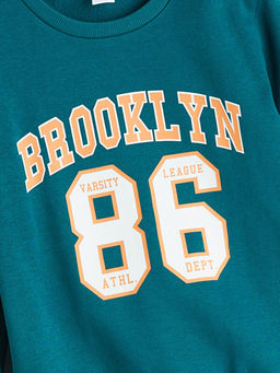 Yaz? Bask?l? Erkek ?ocuk Sweatshirt