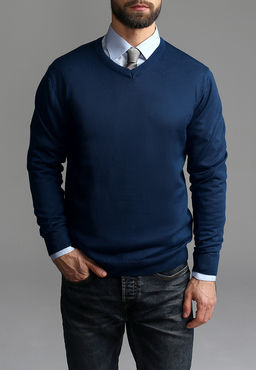 Джемпер мужской GREG G124-EV (яр.синий)  фото 4