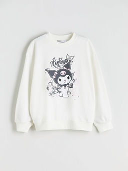 Bisiklet Yaka Kuromi Bask?l? K?z ?ocuk Sweatshirt