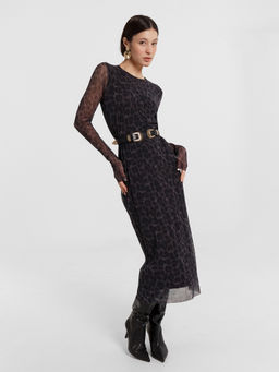 Платье женское серое с леопардовым принтом леопард на сером 152606 - Mark formelle фото 2