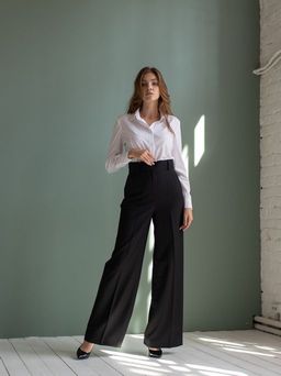 широкие брюки, расклешенные от пояса к низу - Трика фото 2