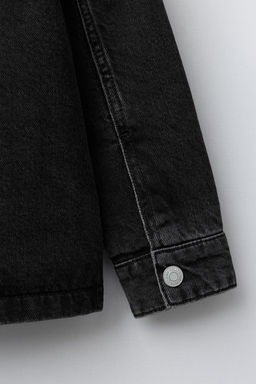 PADDED DENIM OVERSHIRT WITH DETACHABLE HOODIE - Zara фото 5
