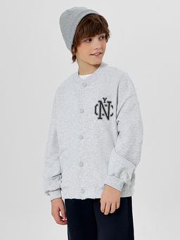 Толстовка для мальчика серая с печатью - Mark formelle фото 6