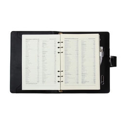 Органайзер на кольцах А5, 140 листов, в клетку, с ручкой, сканером пальца, зарядкой в подарочной коробке, обложка ПВХ, чёрный - Simaland фото 7