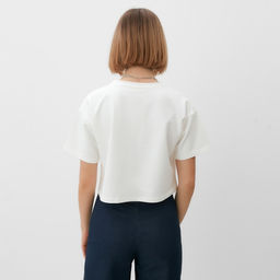 Футболка укороченная женская MINAKU OVERSIZE FIT, экрю, размер 42