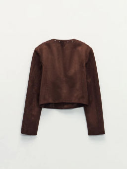 Жакет замшевый с заклепками / Zarina  фото 3