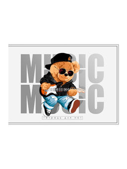 Цена за 5 шт. Тетрадь для нот Calligrata «Мишка рокер» А5, 24 листа, горизонтальная