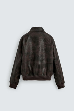 EMBOSSED FAUX LEATHER BOMBER JACKET FORD - Zara фото 9