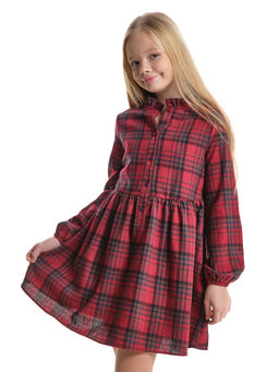 Платье для девочки нарядное детское праздничное UD 8077 красная клетка