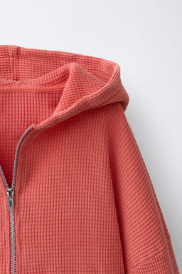 SUDADERA CROPPED WAFFLE PUKAS SURF / Rojo - Zara фото 3