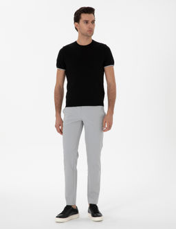 Siyah Slim Fit Bisiklet Yaka Triko T-shirt - Cacharel фото 4