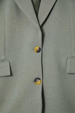 TRENDYOLMILLA Haki Keten Gorunumlu Regular Kal?p Astarl? Dokuma Blazer Ceket TWOSS25BC00004  фото 7