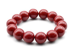 Браслет из полимера шарик 16мм цв.красный