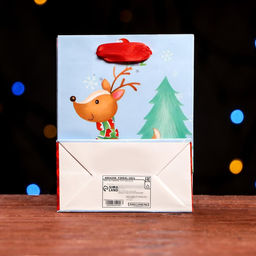 Цена за 12 шт. Пакет ламинированный Рождественский олень 11,5 х 14,5 х 6 см - Simaland фото 2