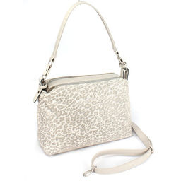 Сумка женская натуральная кожа ADEL-304/3в (отделка ИСК/КОЖА), 2 отд/плеч рем, серый леопард 264689