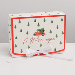 Коробка подарочная новогодняя складная двухсторонняя «С Новым годом», 16.5 х 12 х 5 см