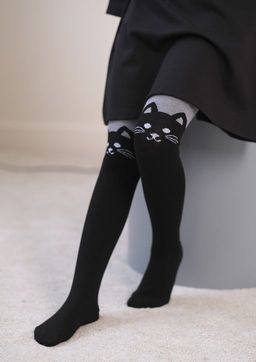 Кошка, колготки детские серый/134-140