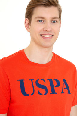 Мужская светло-красная футболка с круглым вырезом Basic - U.s. polo assn фото 3