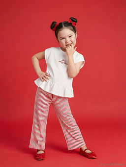 Bisiklet Yaka K?z ?ocuk Bluz ve Pantolon