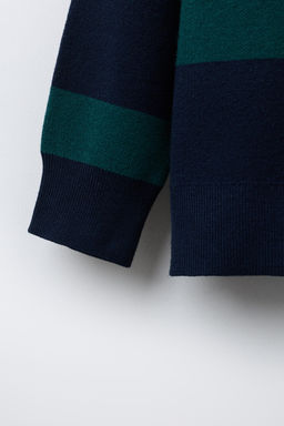STRIPED VARSITY KNIT POLO JUMPER