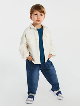 Beli Lastikli Erkek Bebek Jean Pantolon