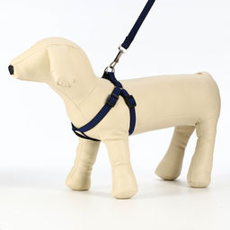 Комплект амуниции рельефный, поводок 120 х 1,5 см, ОГ 36-49 см, сине-чёрный - Пижон фото 8