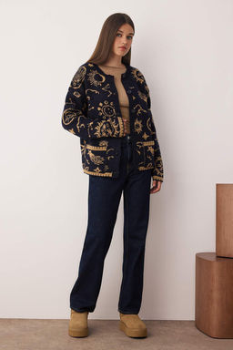 Lacivert Yumusak Dokulu Genis Kal?p Triko H?rka TWOAW26HI00183 - Trendyolmilla фото 2