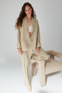Limited Edition Vizon Regular Astarl? Dokuma Blazer Ceket TWOAW23BC00132
